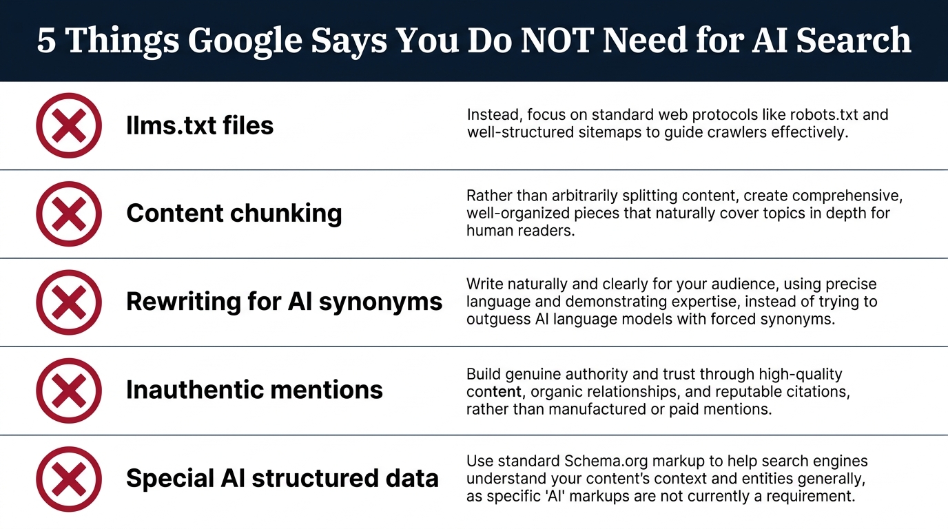 5 Things Google Says You Do NOT Need