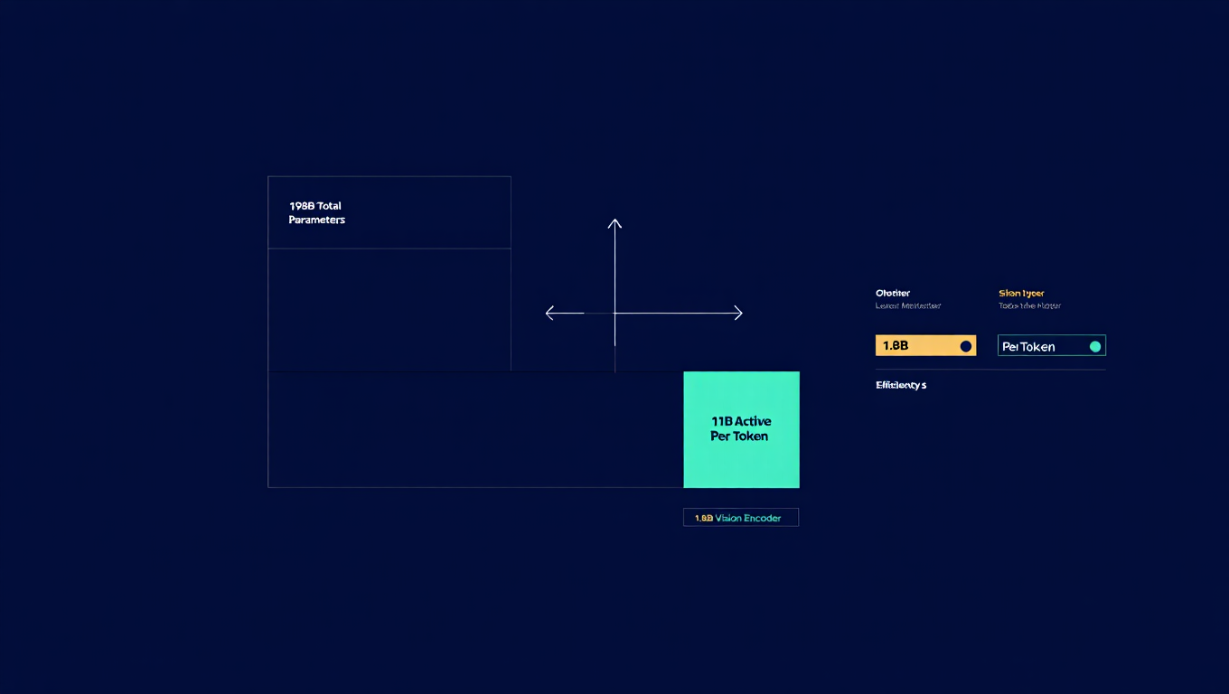 Step 3.7 Flash MoE architecture: 198B total parameters with only 11B active per token via sparse expert routing