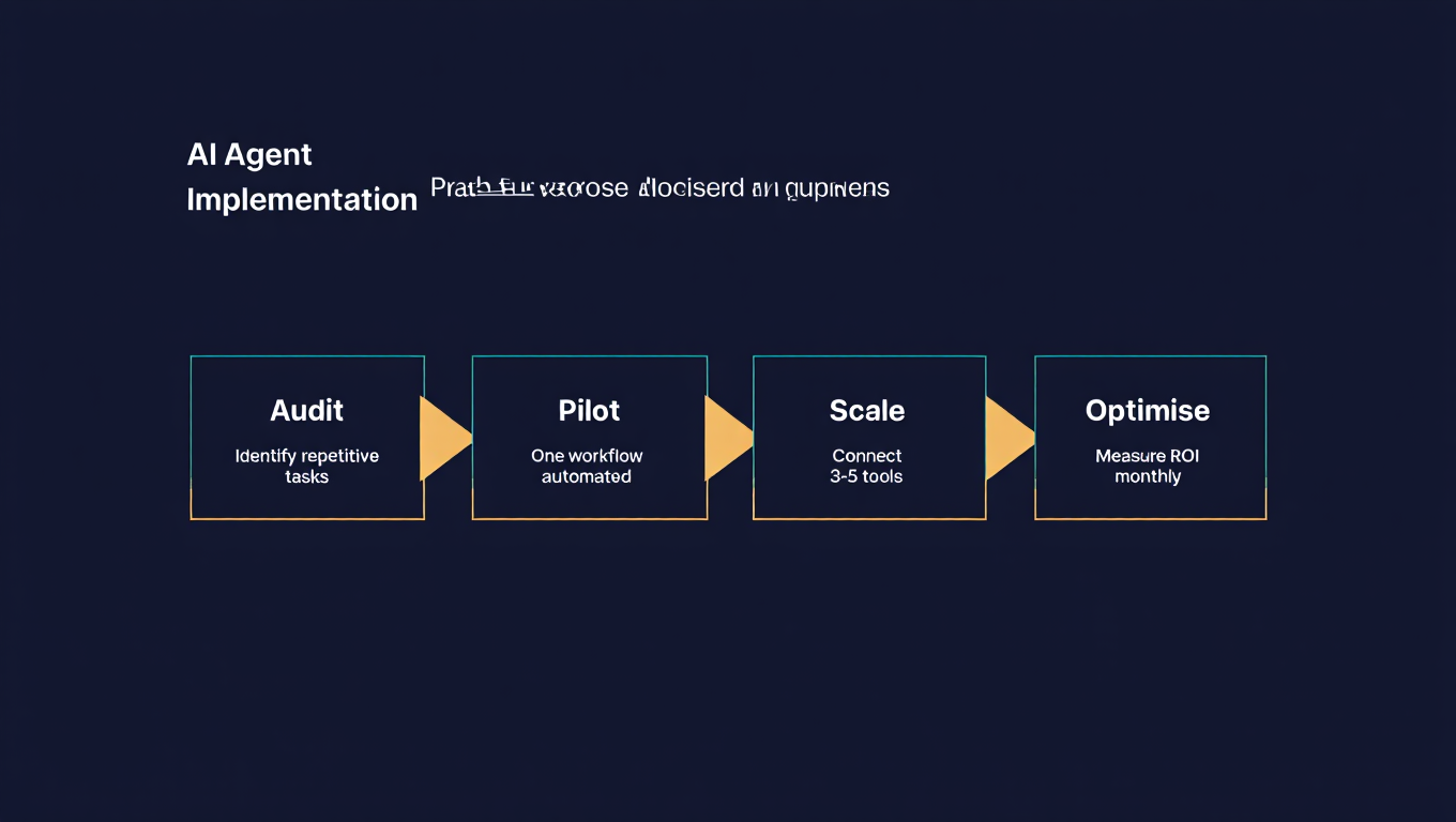 AI Agent Implementation Path: 5-phase framework from discovery to full deployment over 4-8 weeks