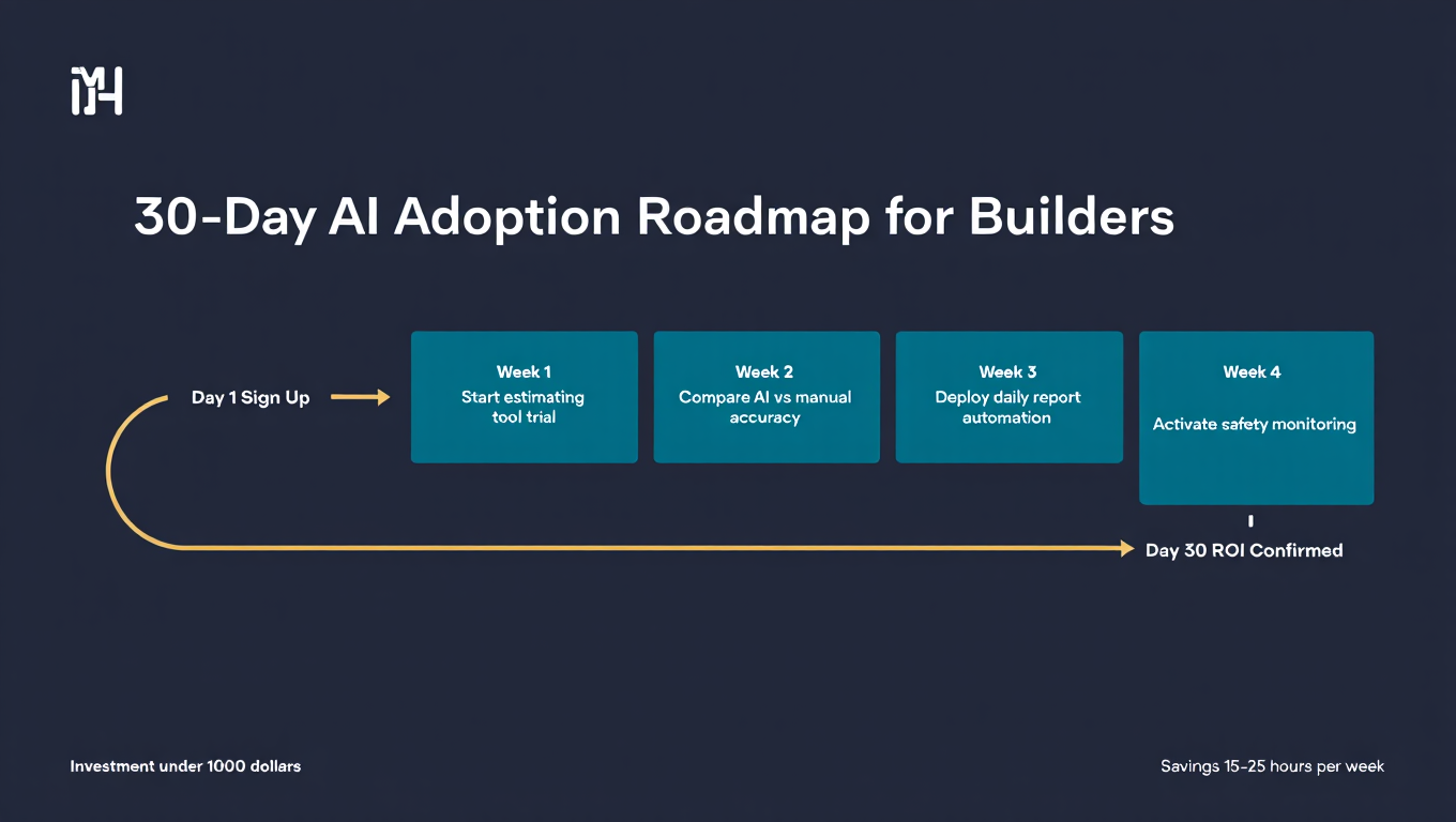 30-Day AI Adoption Roadmap for Builders: from first tool trial to confirmed ROI