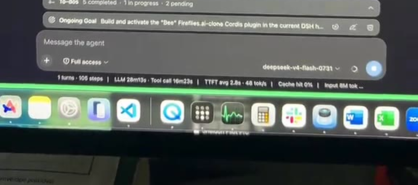 dsh harness session metrics: 48 tok/s, 109 steps, 8.9M tokens