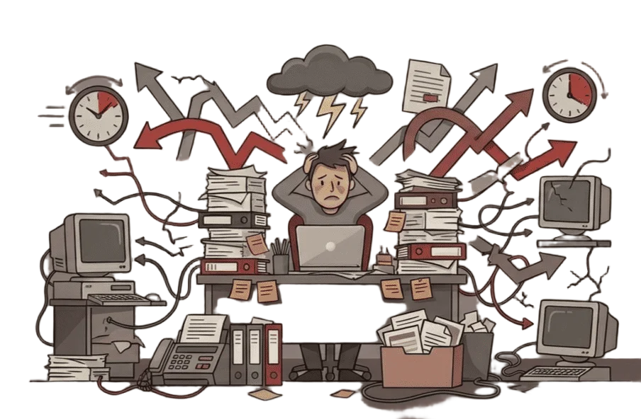 Old way of working - manual and chaotic